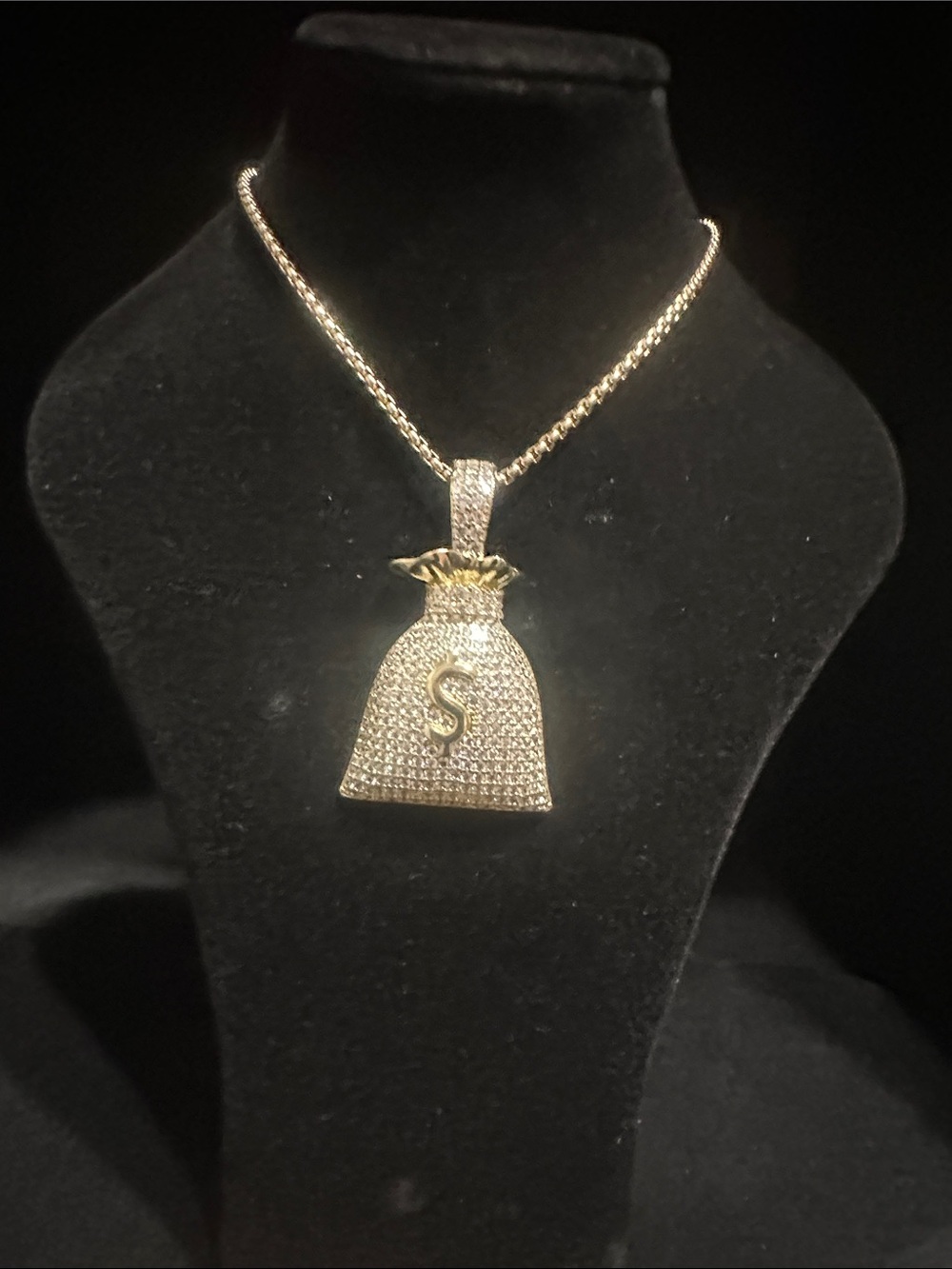 Gold-Tone Money Bag Pendant Necklace - Women's Jewelry